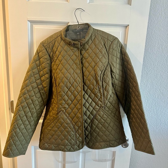 Banana Republic Olive Green quilted slim Utility Jacket - Picture 2 of 5